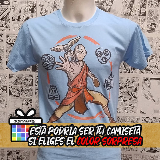 Camiseta Aang | Serie Animación Avatar | Hombre - Camiseta Aang Serie Avatar Frontal