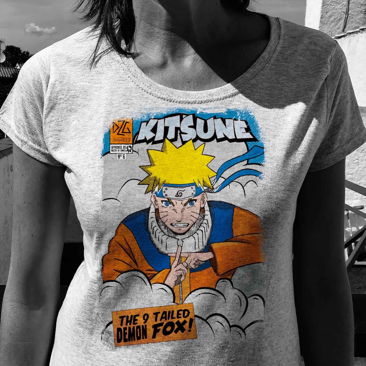 Camiseta Kitsune Demon Fox del Anime Naruto