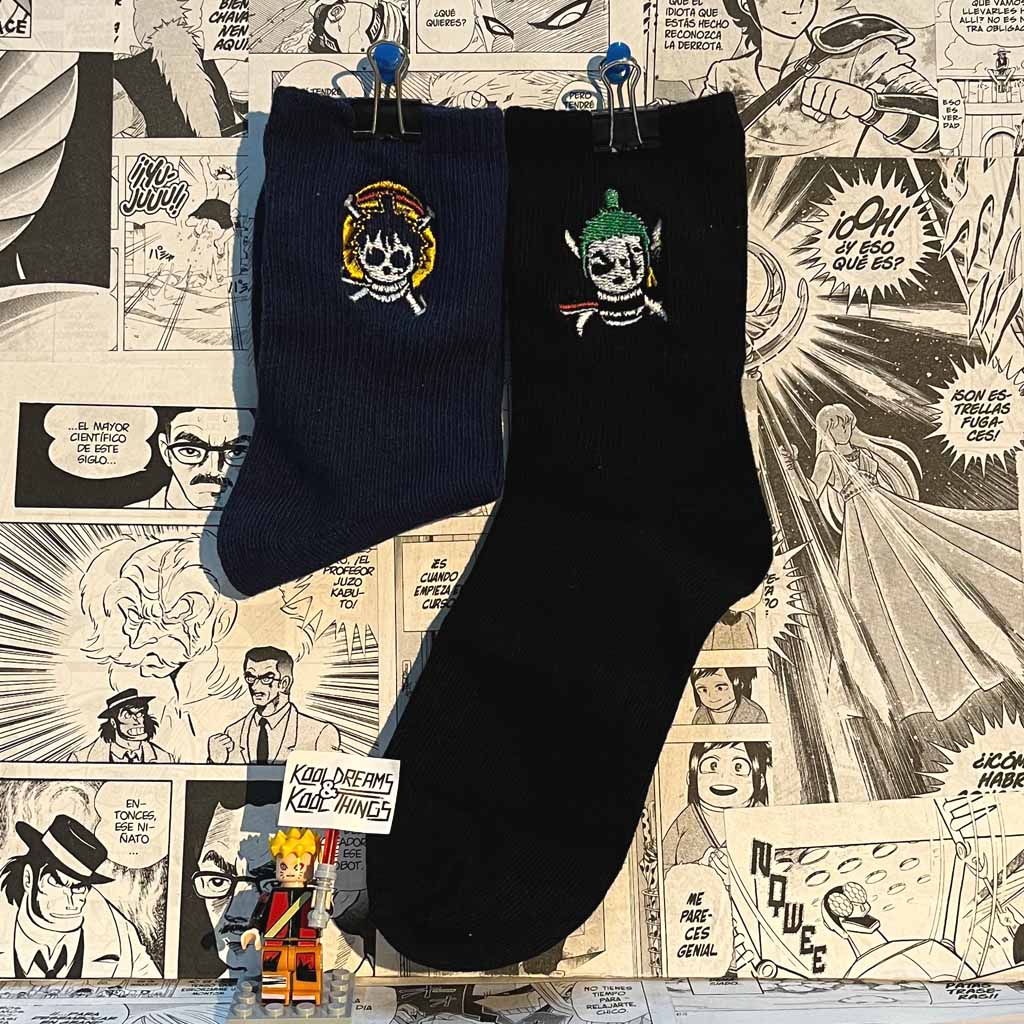 Calcetines de la Talla 30-35 de Luffy y Zoro del Anime One Piece