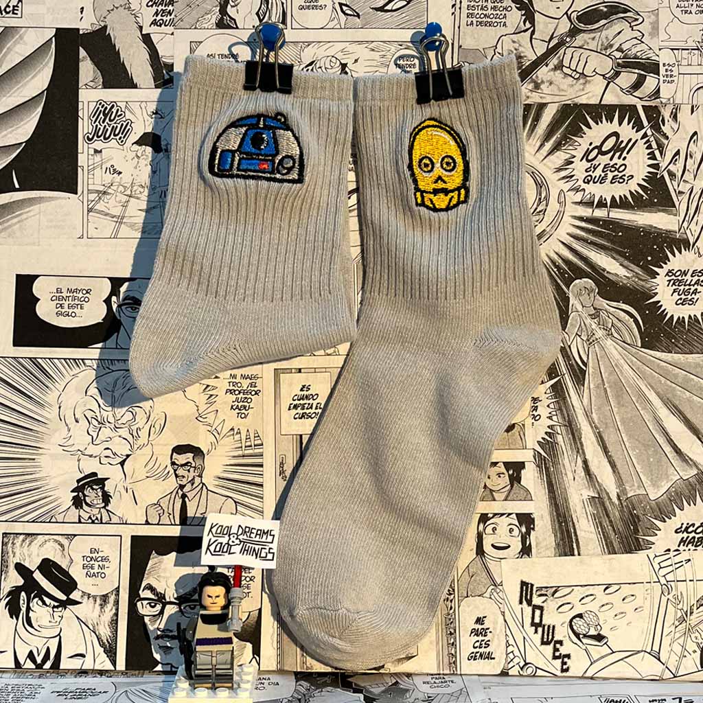 Calcetines de la Talla 30-35 de R2D2 y C3PO de las Películas de Star Wars