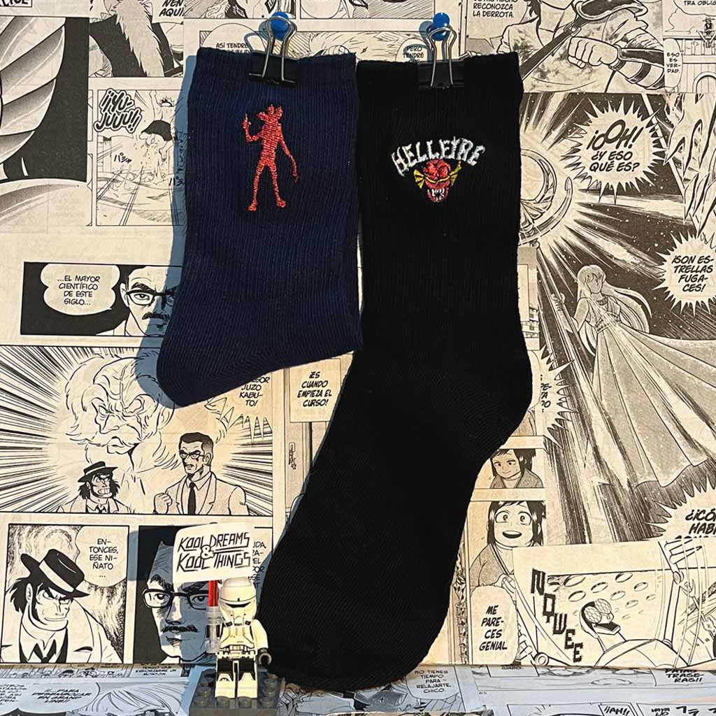 Calcetines de la Talla 30-35 del Demogorgon y Hellfire de la Serie Stranger Things